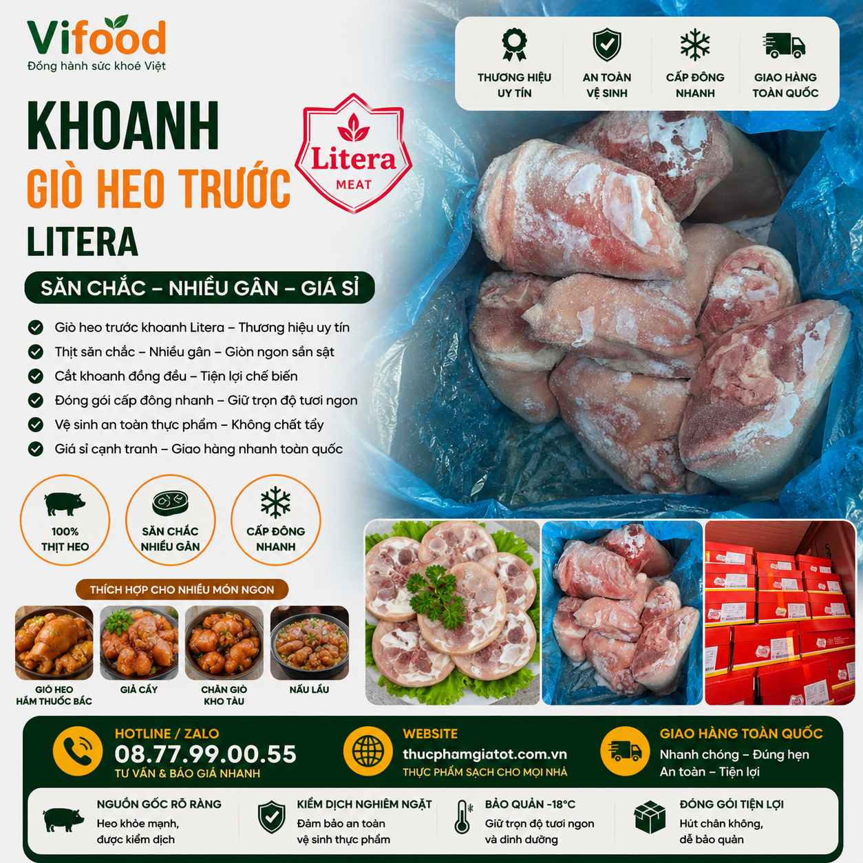 Khoanh Giò Heo Trước Litera Giá Sỉ